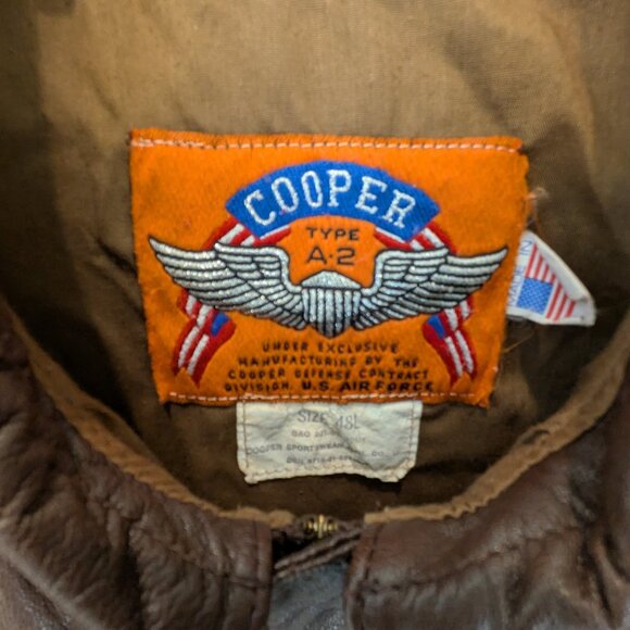 Vintage Cooper A2 Brown US Air Force Flight Bomber - Picture 4 of 5
